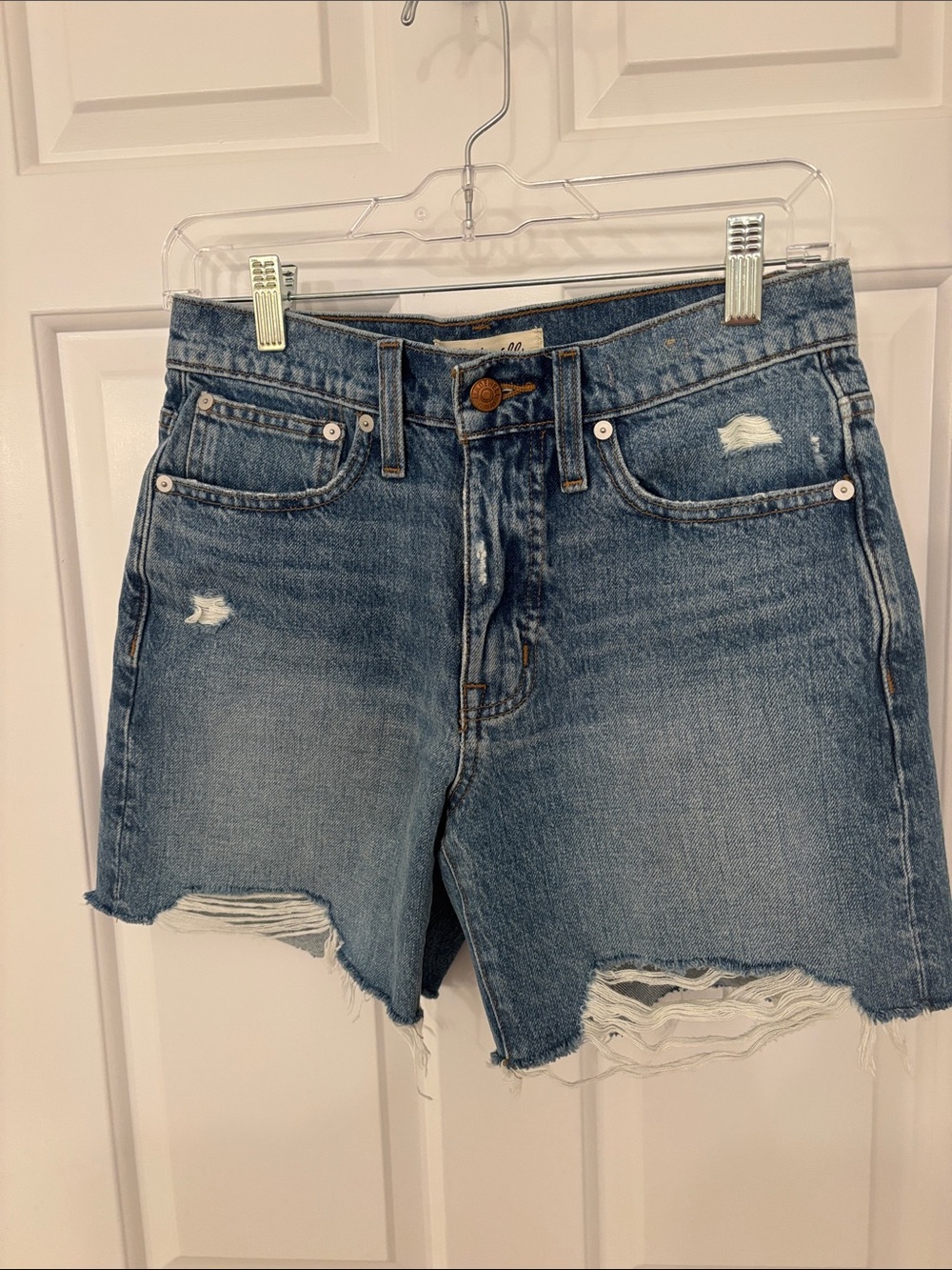 Madewell Blue Distressed Jean Shorts
